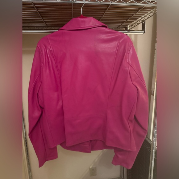 Torrid Women's Vibrant Pink Faux Leather Jacket - Picture 2 of 4